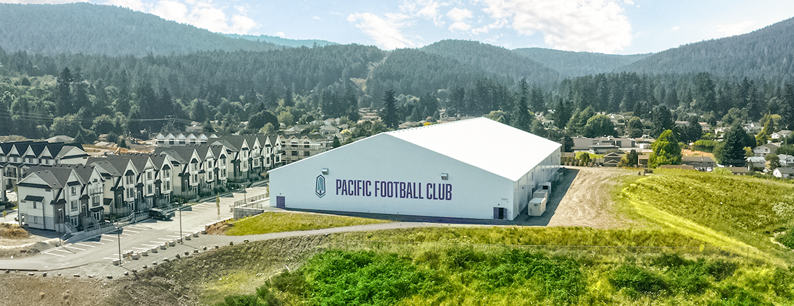 tension fabric building in vancouver near mountains