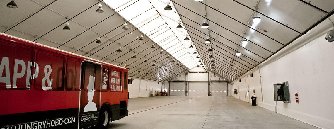 tension fabric bus garage