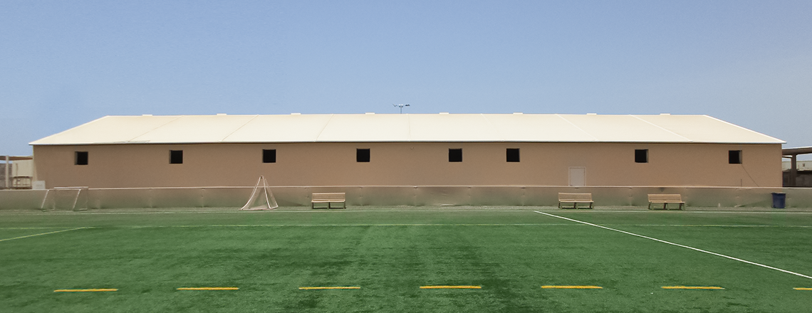 tension fabric building on military base