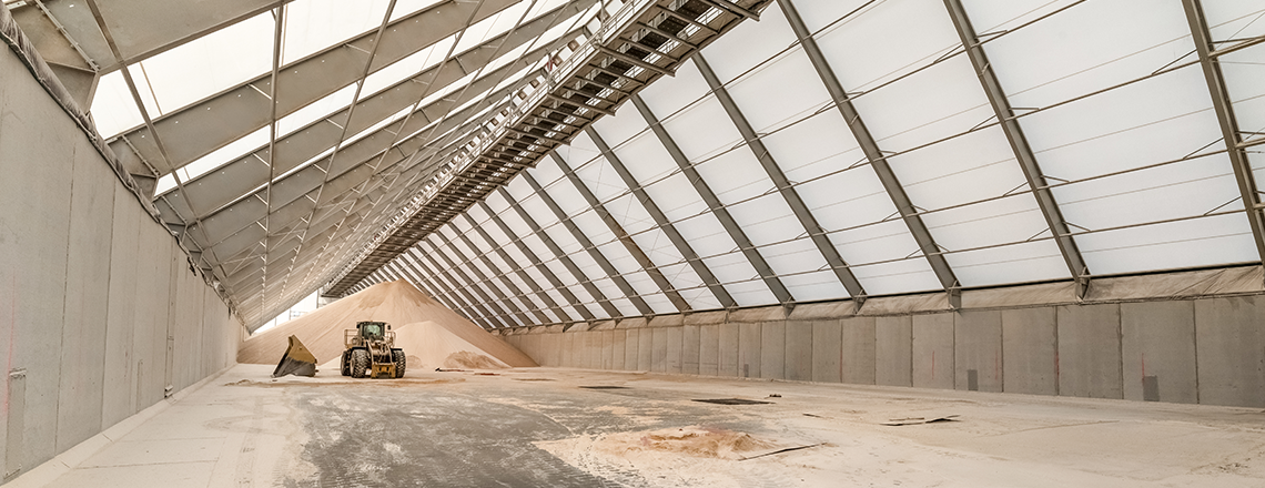 tension fabric bulk storage building