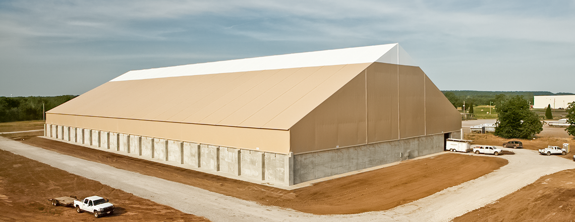 tension fabric sand and salt storage