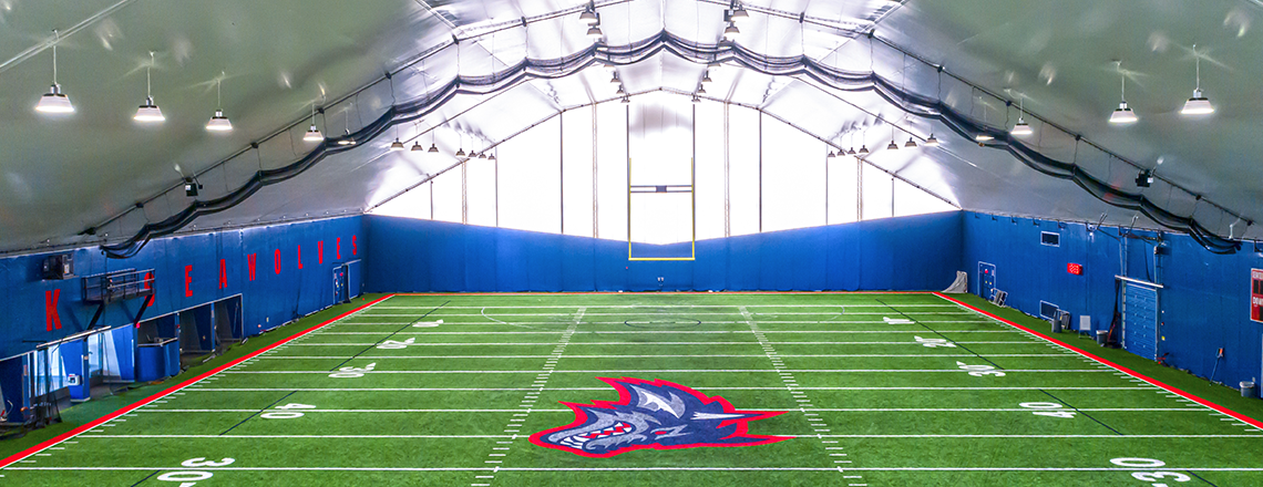 tension fabric fieldhouse with turf