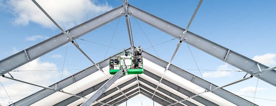 lift working on frame