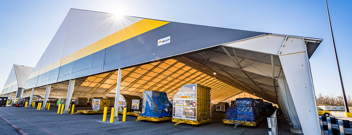 tension fabric cargo facilities; aircraft hangar construction