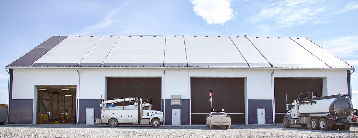 tension fabric truck maintenance facility
