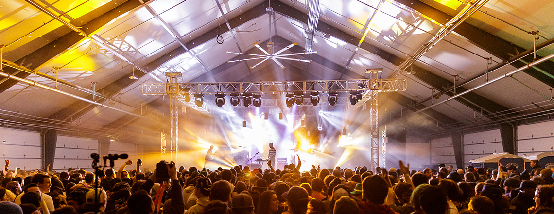 concert inside tension fabric building