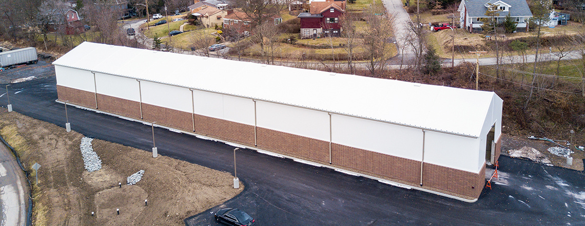 tension fabric municipal salt storage building