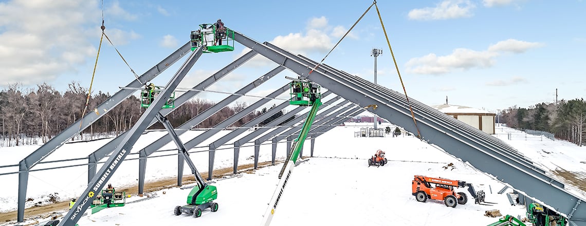 installing a tension fabric building
