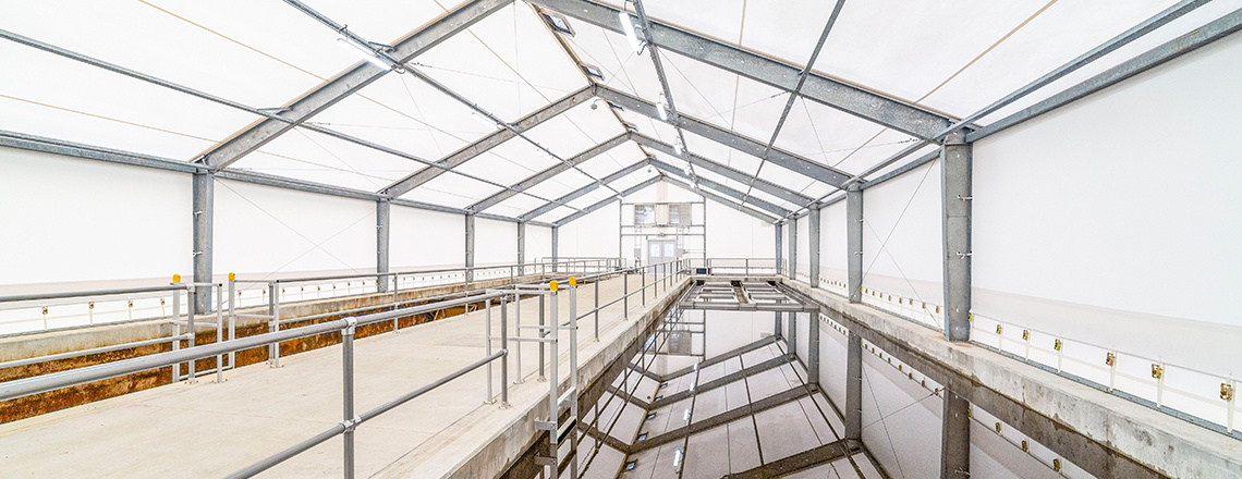 tension fabric wastewater facility