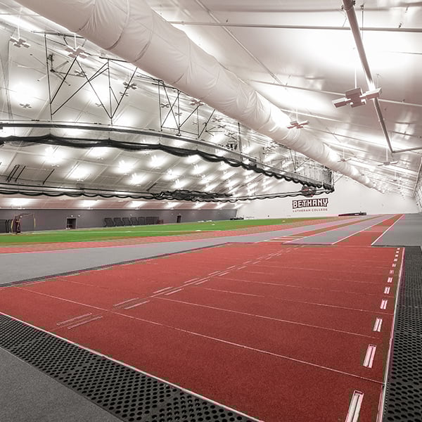 tension fabric fieldhouse with hanging loads