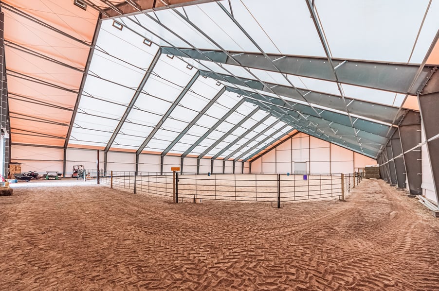 tension fabric equestrian arena interior image