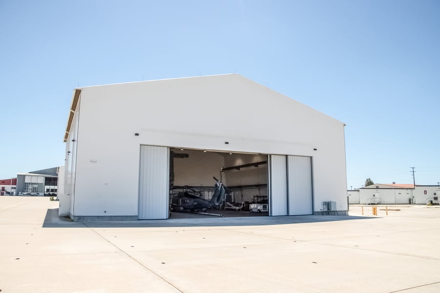 tension fabric helicopter hangar in Spain