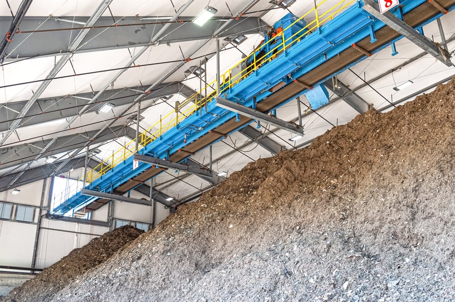 inside a fabric metal recycling building